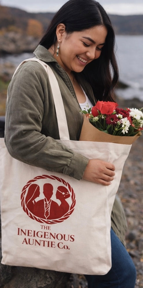 Indigenous Auntie Co. Valentine’s Day Canvas Tote