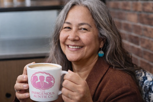 The Indigenous Auntie Co. Valentine’s Day Pink Latte Mug